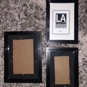 3 Black Picture Frames Set Bundle 5x7 (1) 4x6 (2) Like New!